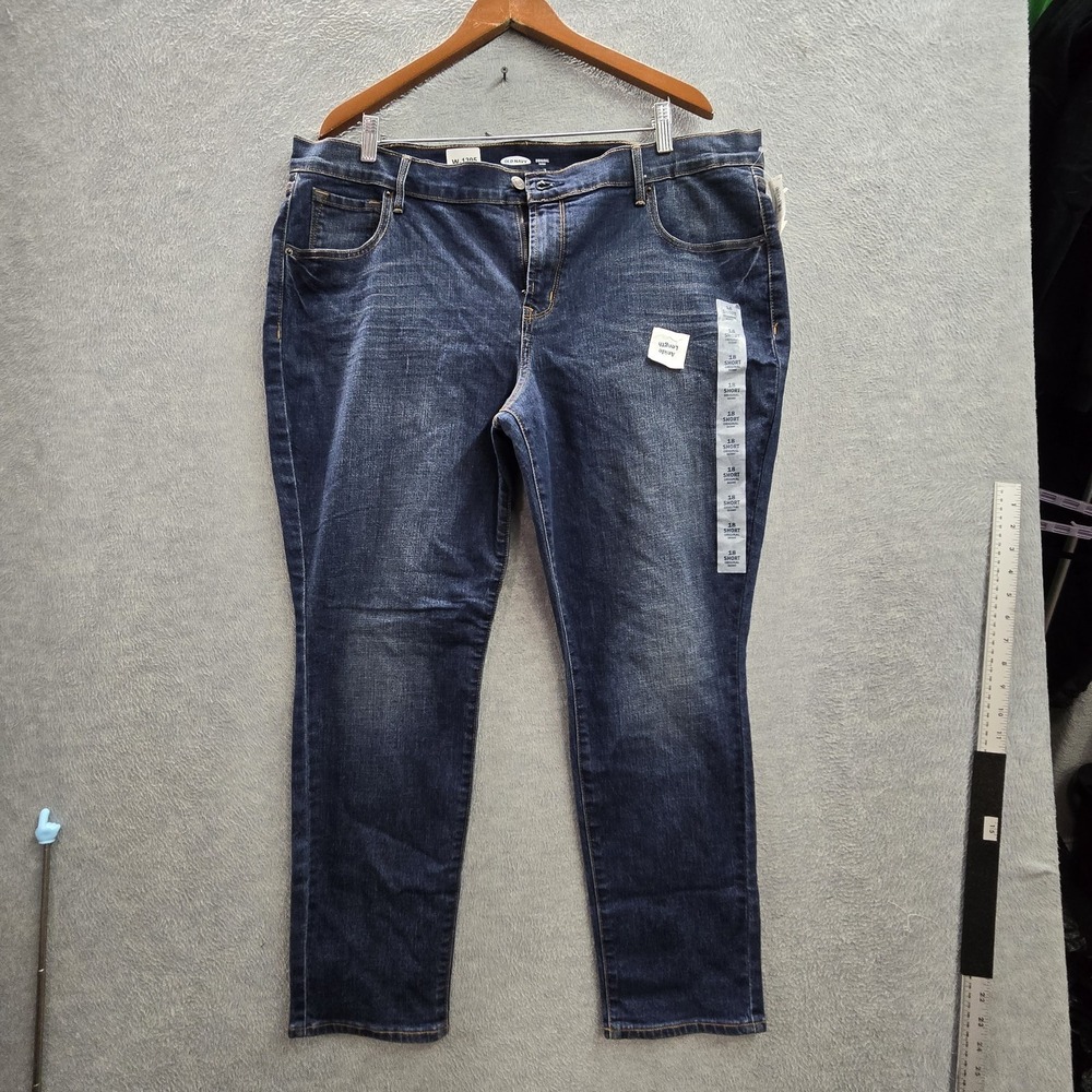 Old Navy Women Jeans 18 SHORT Blue Denim Skinny Slim NWT